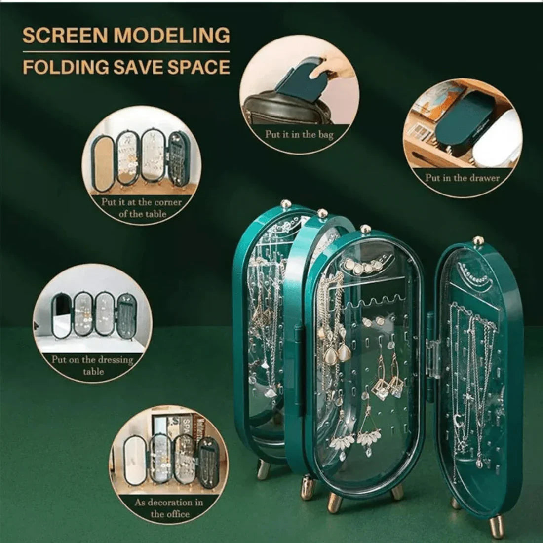 Foldable Jewelry Organizer & Mirror