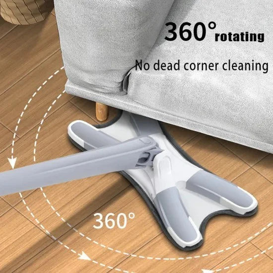 Hands-Free 360-Degree Self-Wringing X-Type Microfiber Mop