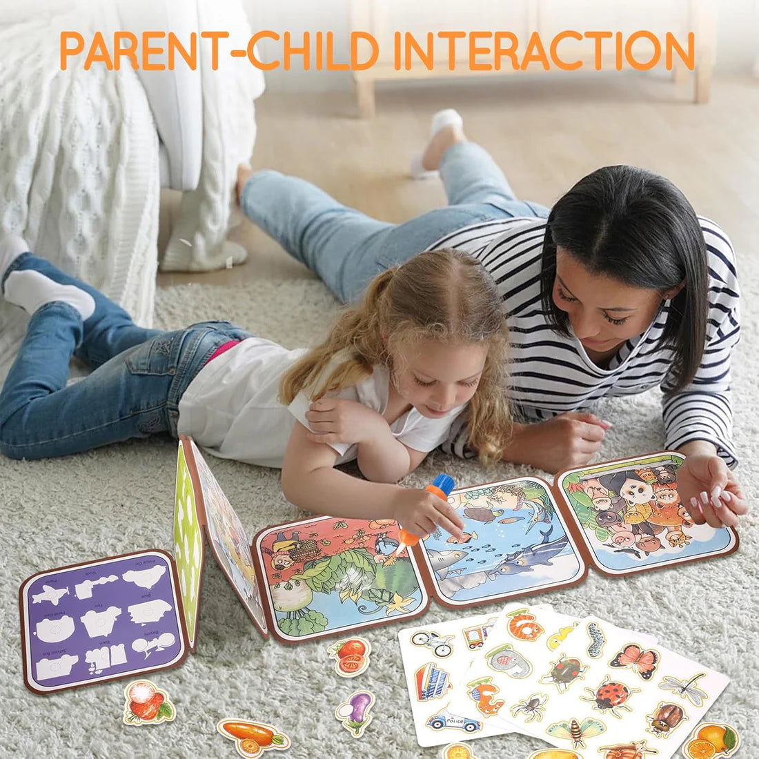 Reusable 2-in-1 Magic Water Doodle Drawing Busy Book for Kids