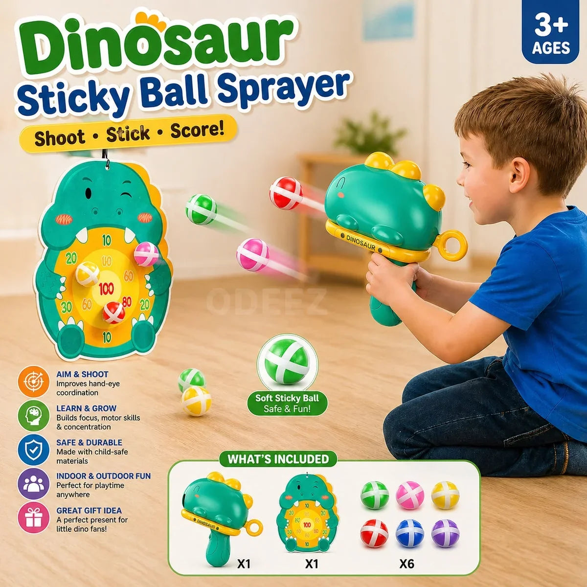 Kids Cartoon Sticky Ball Shooting Game Toy