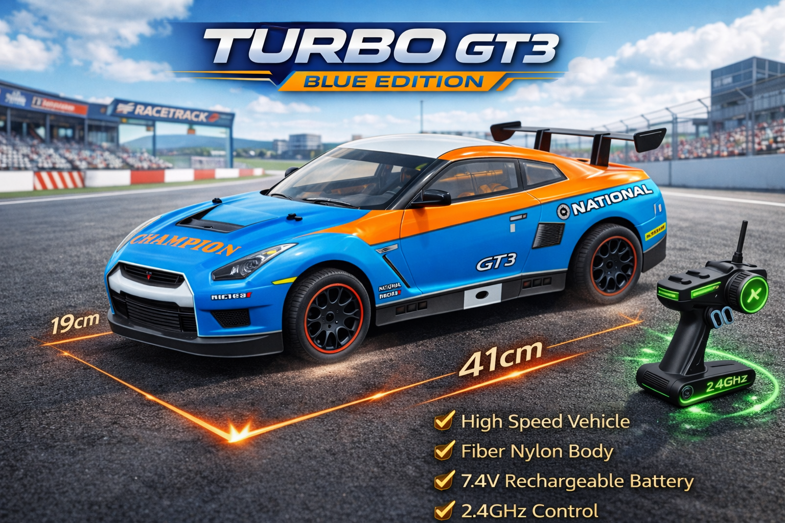 Big Size Premium High-Speed 4×2 RC Drift Car – 1:10 Scale, Rechargeable