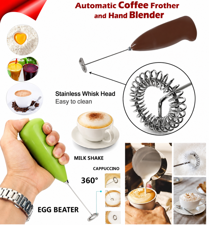 Multifunctional Electric Coffee Beater & Milk Frother |Handheld Foam Maker