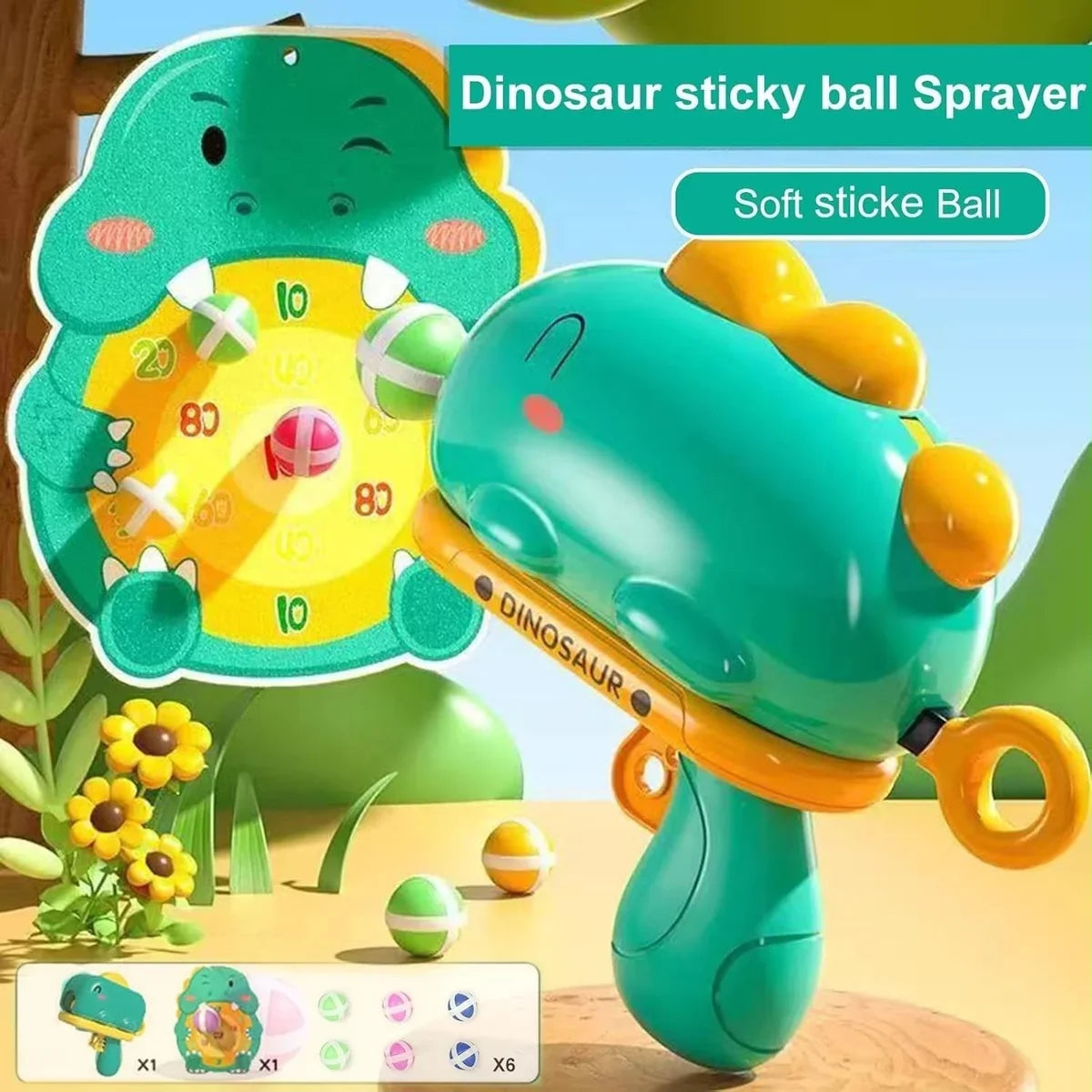 Kids Cartoon Sticky Ball Shooting Game Toy