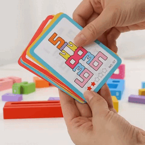 Premium Wooden Number Stacking Blocks for Kids – Montessori Math Learning Toy | Early Brain Development & Counting Game