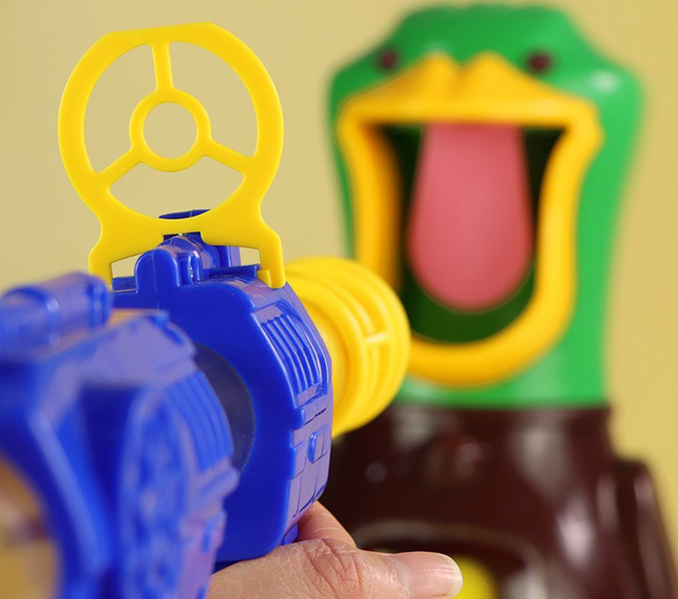 Hungry Duck Target Shooting Game for Kids | Interactive Foam Ball Blaster Toy with Electronic Score Counter