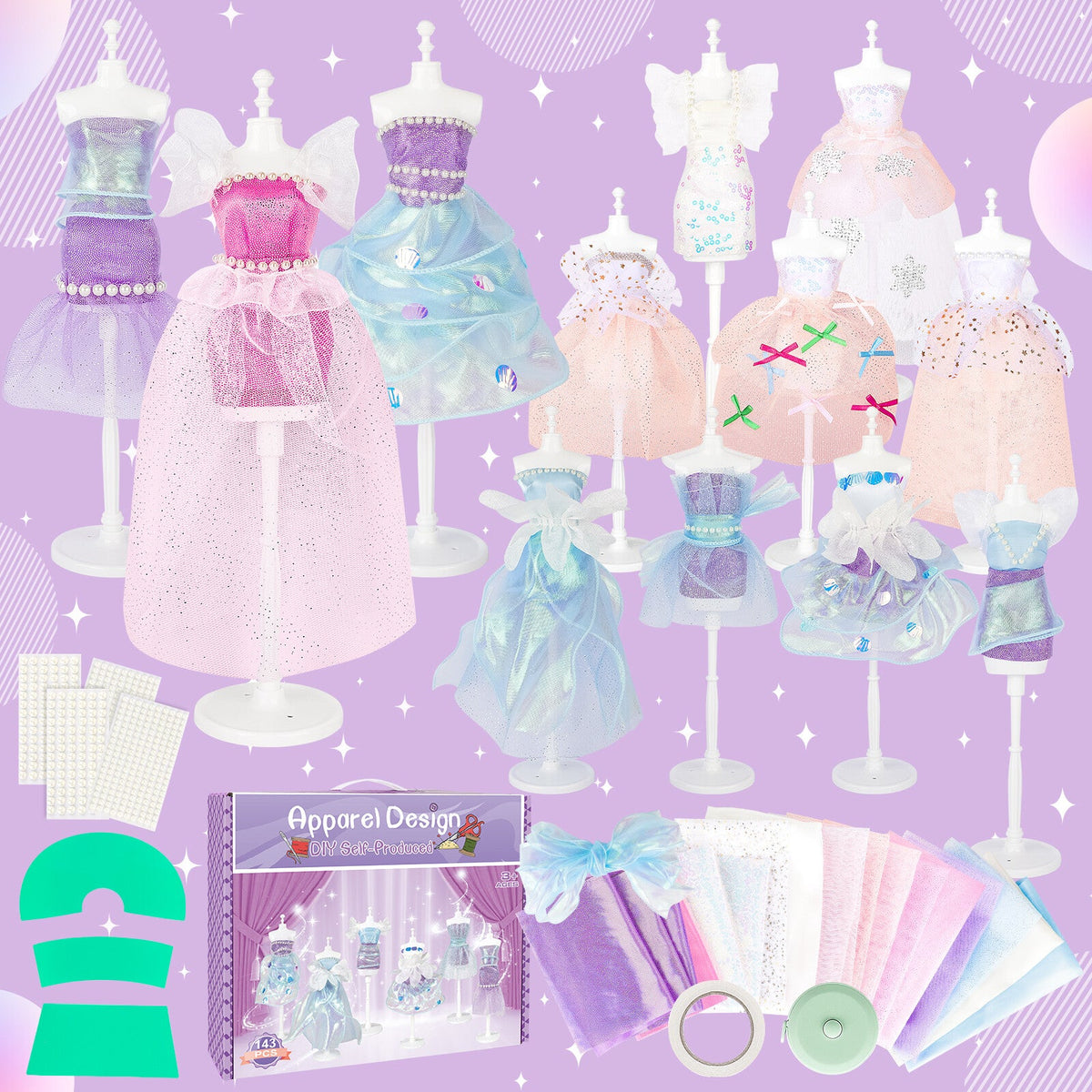 DIY Princess Fashion Designer Mannequins Clothing Craft Kit (6 Dummy Set)
