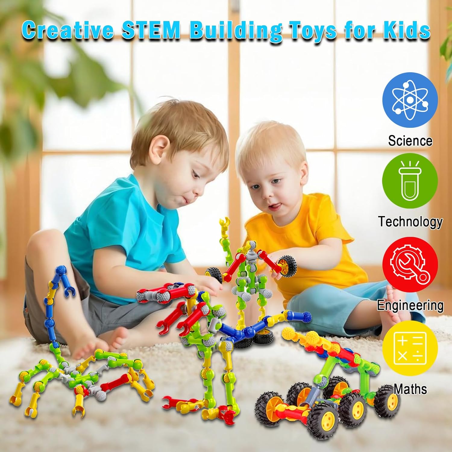 Kids STEM Building Blocks Educational Toys - 89 Pcs Block