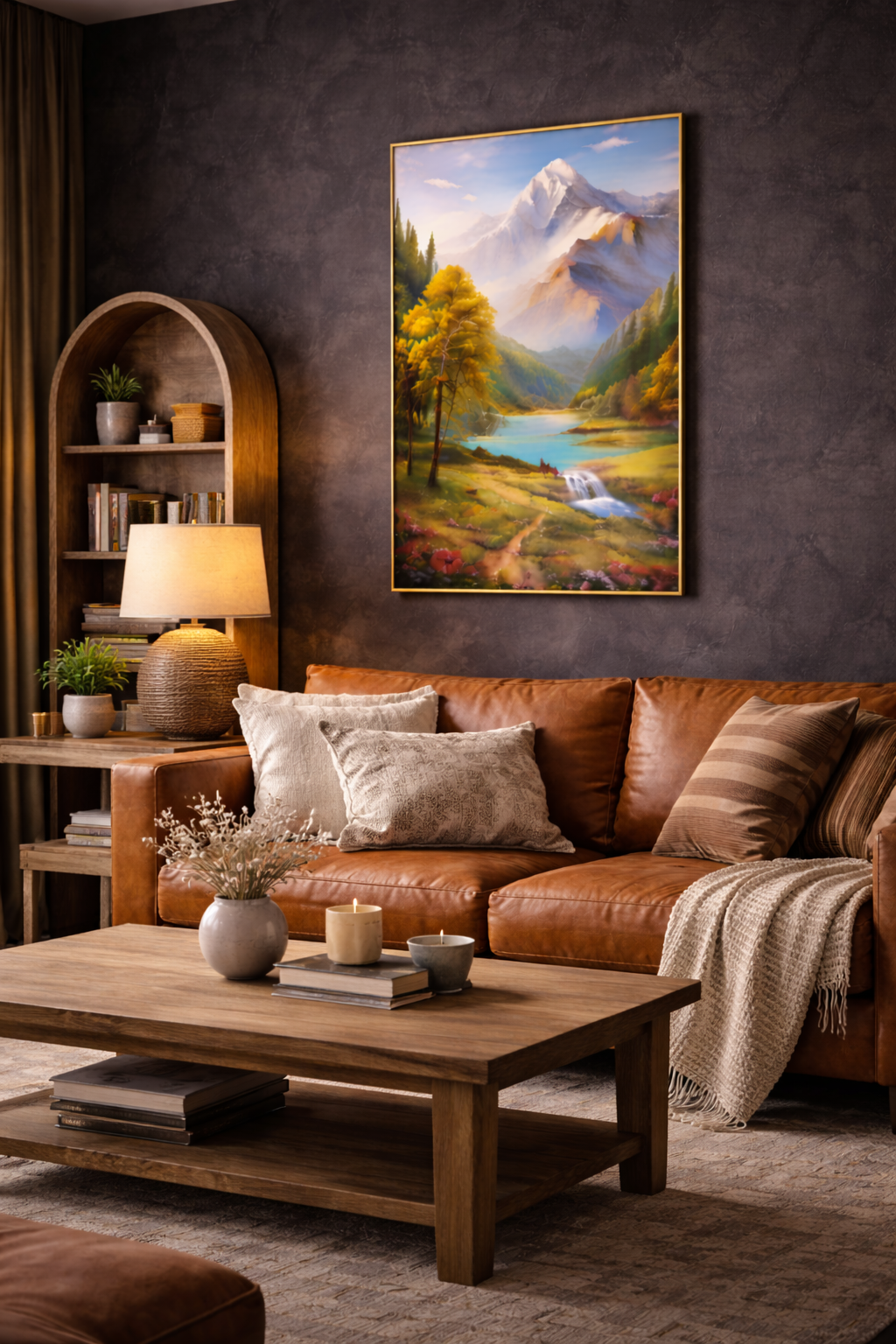 Scenic Mountain Landscape Wall Poster – Vertical Premium Wall Decor
