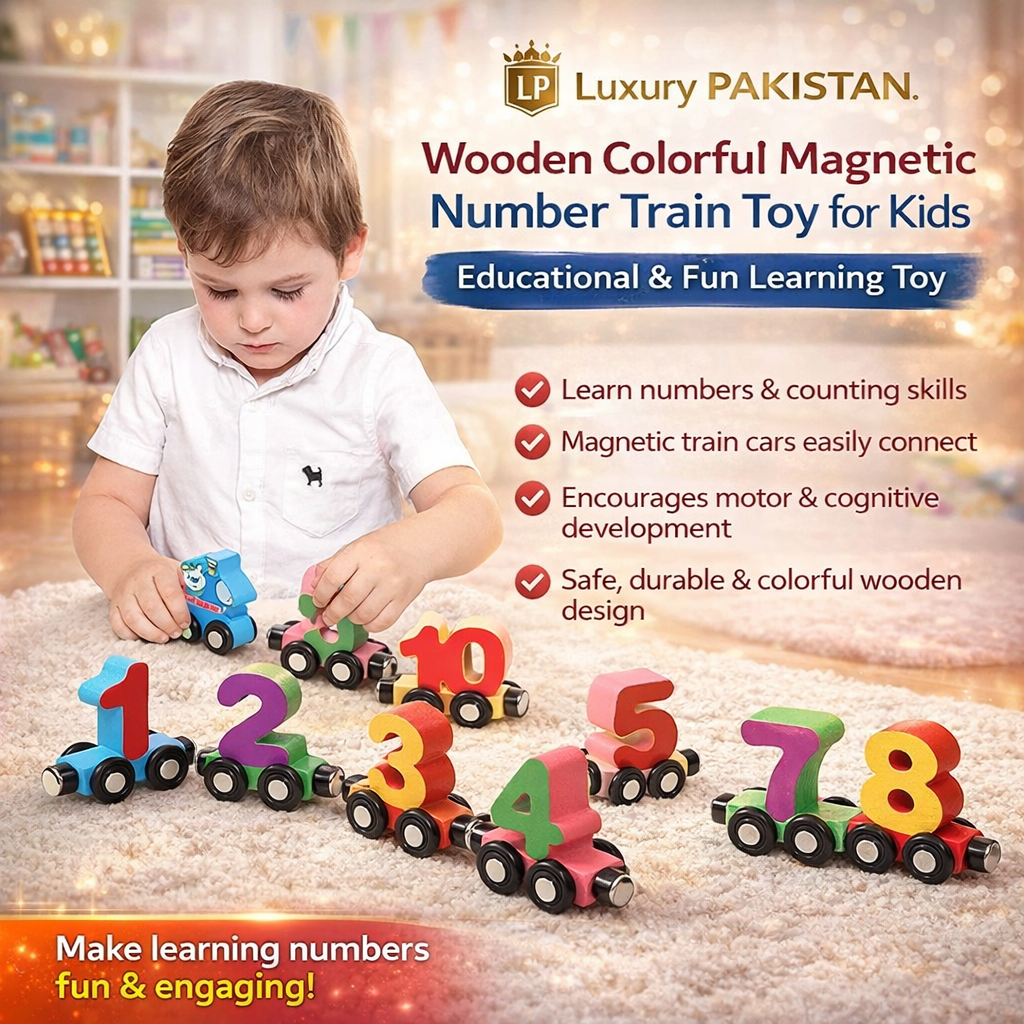 Wooden Colorful Magnetic Number Train Toy for Kids – Educational & Fun Learning Toy