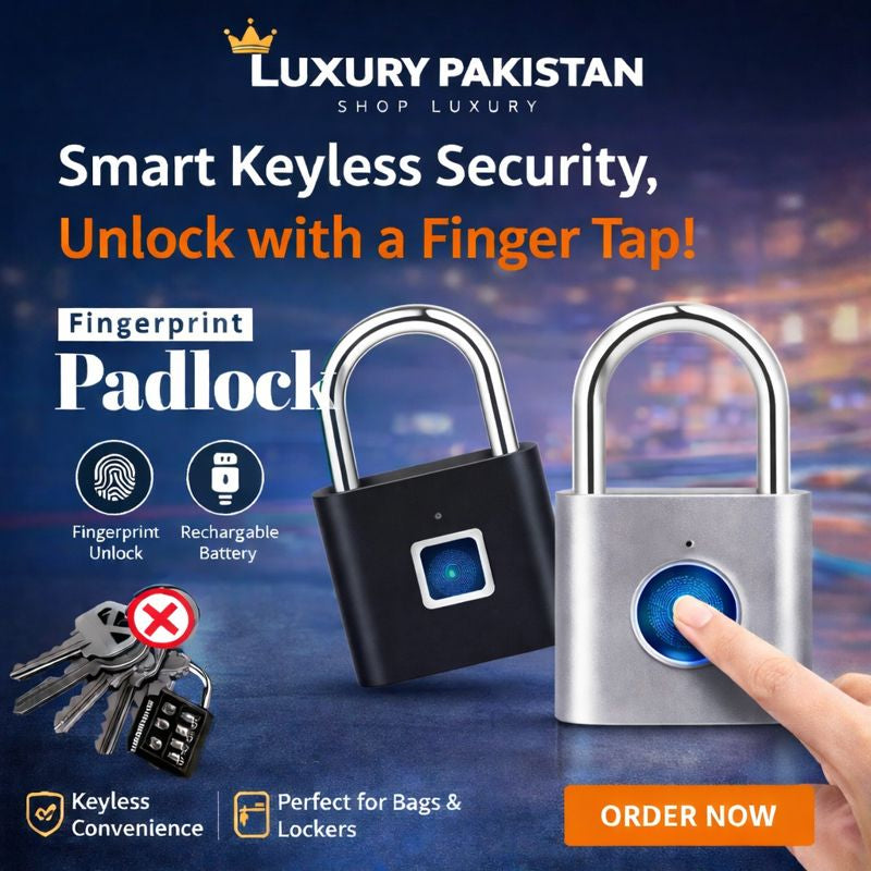 Rechargeable Keyless Fingerprint Padlock – Smart Biometric Lock