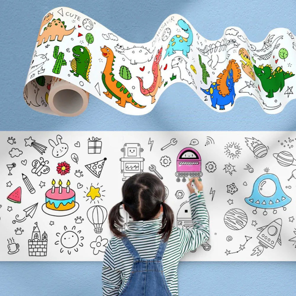 Imported Children's Coloring Drawing Roll Sticker